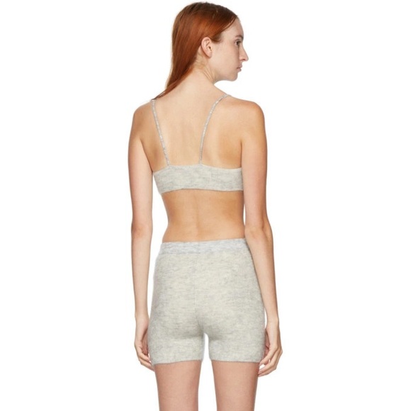JACQUEMUS Le Bandeau Valensole Bra Mohair Blend Light Grey Small Top - Picture 3 of 5